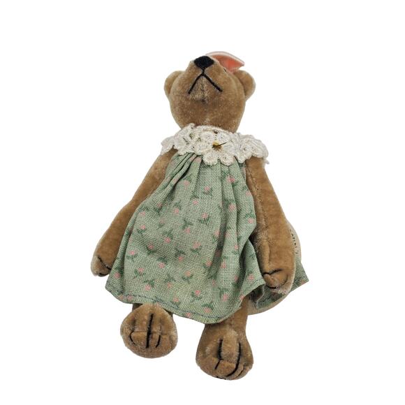 Ganz Cottage Collectibles Miniature KELLY Teddy Bear Bag COA CC7306 Floral Dress - Picture 4 of 5